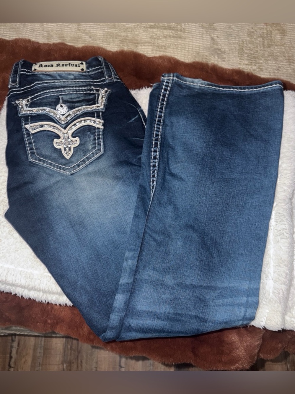 Rock Revival Women’s Medium Blue Embellished Bootcut Jeans
